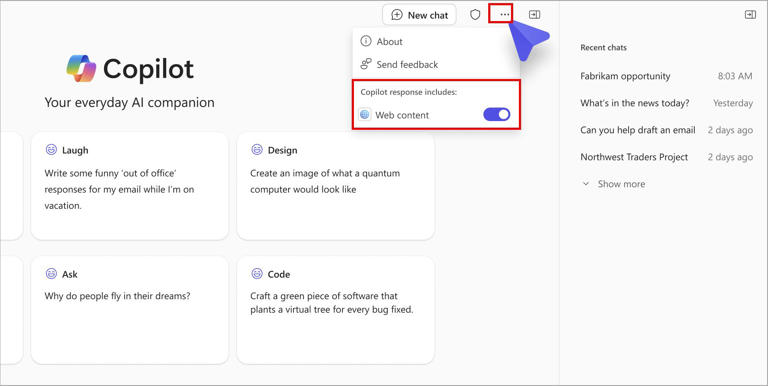 微软 Copilot 下月将添新选项，AI 聊天可选择关闭/启用网页搜索