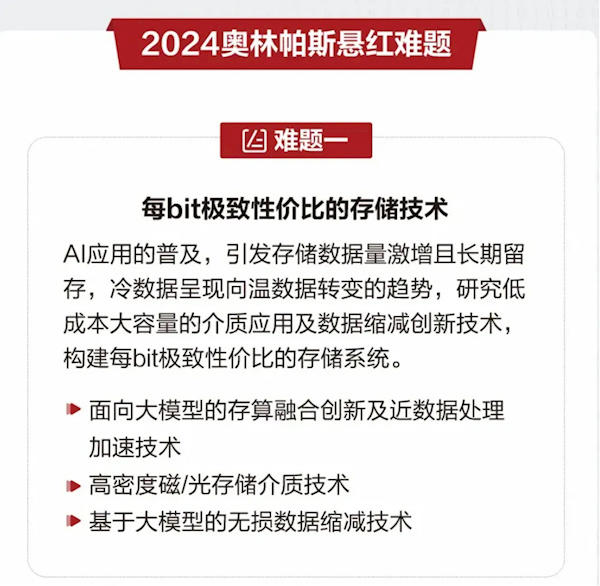 华为悬赏300万求解AI存储挑战